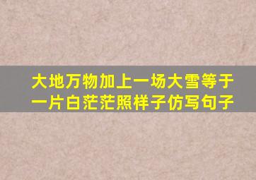 大地万物加上一场大雪等于一片白茫茫照样子仿写句子