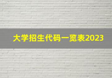 大学招生代码一览表2023