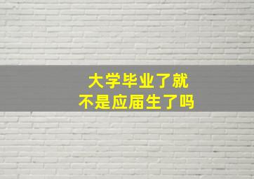 大学毕业了就不是应届生了吗