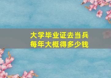 大学毕业证去当兵每年大概得多少钱