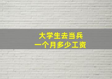 大学生去当兵一个月多少工资