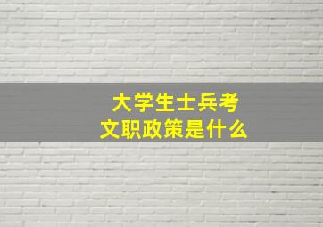 大学生士兵考文职政策是什么