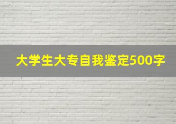 大学生大专自我鉴定500字