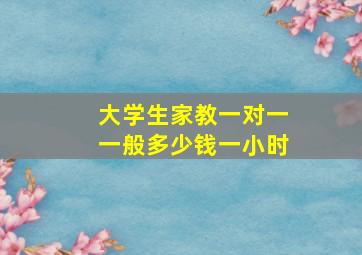 大学生家教一对一一般多少钱一小时