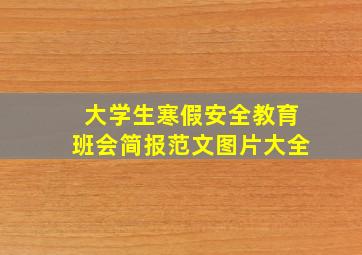 大学生寒假安全教育班会简报范文图片大全