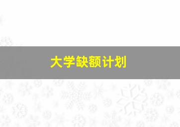 大学缺额计划