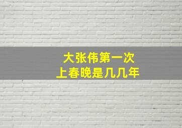 大张伟第一次上春晚是几几年