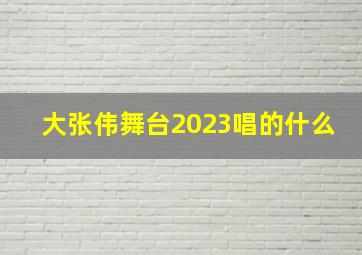 大张伟舞台2023唱的什么