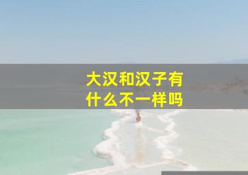 大汉和汉子有什么不一样吗