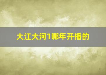 大江大河1哪年开播的