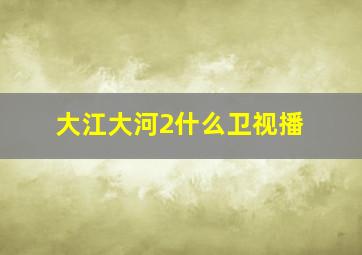 大江大河2什么卫视播