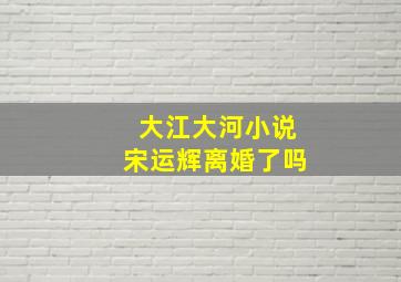 大江大河小说宋运辉离婚了吗