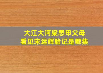 大江大河梁思申父母看见宋运辉胎记是哪集