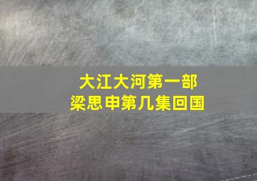 大江大河第一部梁思申第几集回国