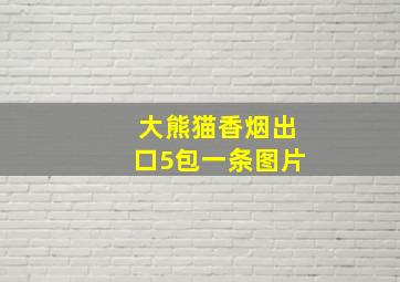 大熊猫香烟出口5包一条图片