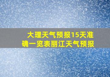 大理天气预报15天准确一览表丽江天气预报