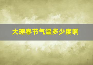 大理春节气温多少度啊