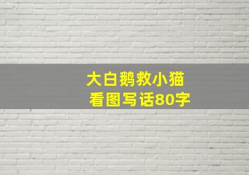 大白鹅救小猫看图写话80字