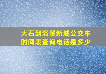 大石到洛溪新城公交车时间表查询电话是多少