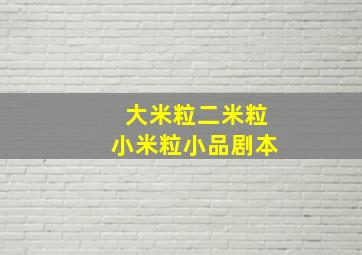 大米粒二米粒小米粒小品剧本