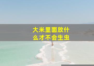 大米里面放什么才不会生虫