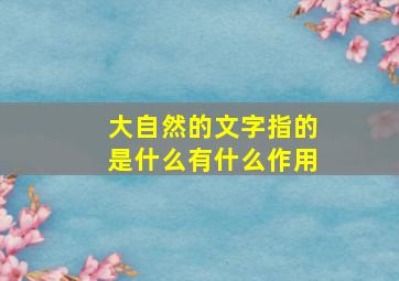 大自然的文字指的是什么有什么作用