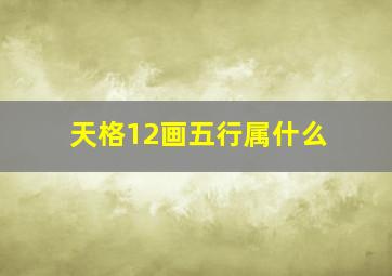 天格12画五行属什么