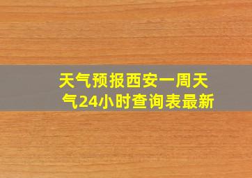 天气预报西安一周天气24小时查询表最新