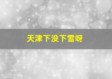 天津下没下雪呀