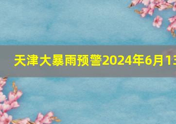 天津大暴雨预警2024年6月13