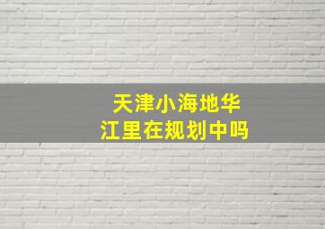 天津小海地华江里在规划中吗