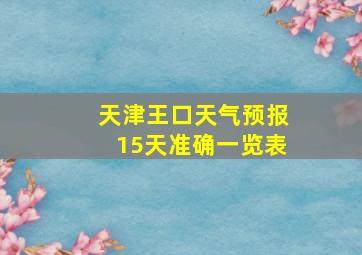 天津王口天气预报15天准确一览表