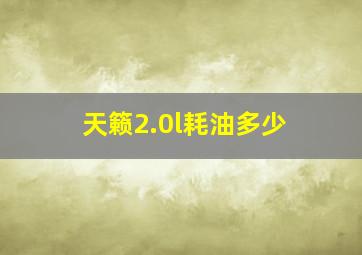 天籁2.0l耗油多少