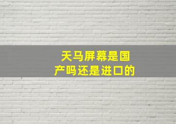 天马屏幕是国产吗还是进口的