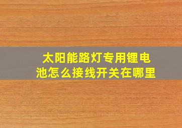 太阳能路灯专用锂电池怎么接线开关在哪里