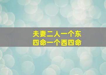 夫妻二人一个东四命一个西四命