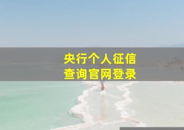 央行个人征信查询官网登录