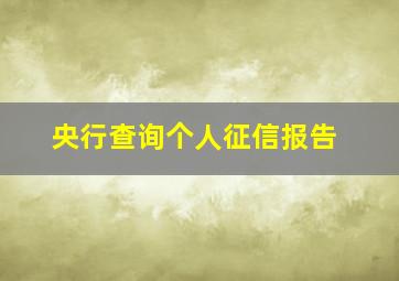 央行查询个人征信报告