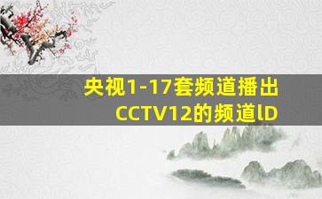 央视1-17套频道播出CCTV12的频道lD