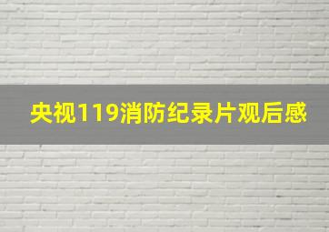 央视119消防纪录片观后感