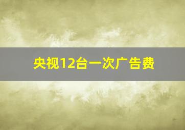 央视12台一次广告费