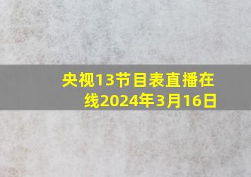 央视13节目表直播在线2024年3月16日