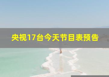 央视17台今天节目表预告