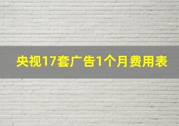 央视17套广告1个月费用表