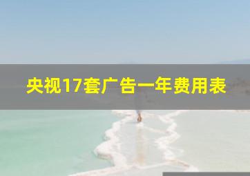 央视17套广告一年费用表