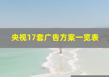 央视17套广告方案一览表