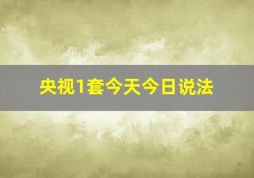 央视1套今天今日说法