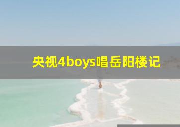 央视4boys唱岳阳楼记