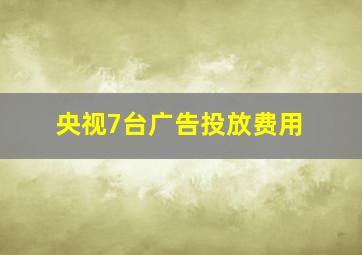 央视7台广告投放费用