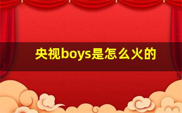 央视boys是怎么火的